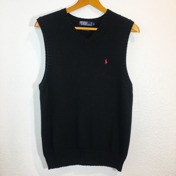 black polo sweater vest